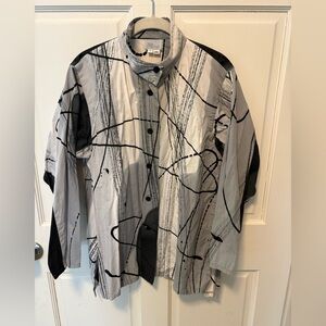Kay Chapman abstract art to wear cotton women’s shirt blouse top 1 l large xl